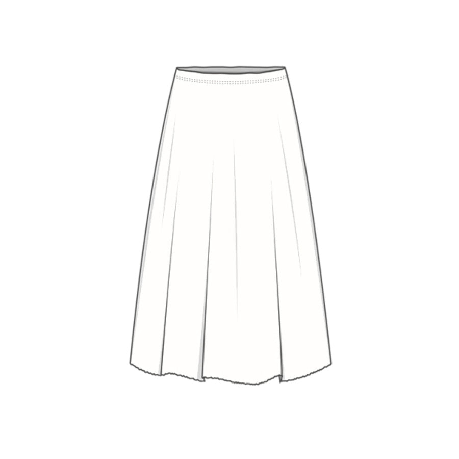 5004, long skirt, i farven elephant melange