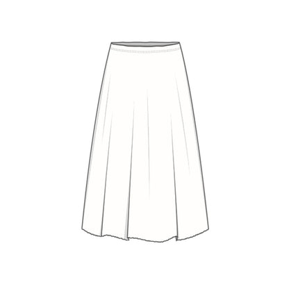 5004, long skirt, i farven elephant melange