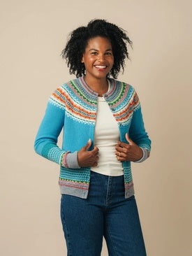 Cardigan model Alpine, "Aqua"