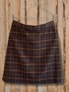 Ternet brun nederdel i Shetlandsuld